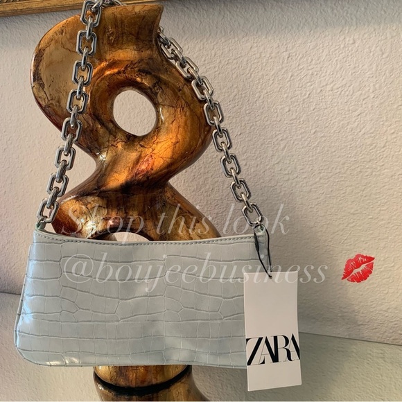 ZARA Chain Strap Animal Embossed Shoulder Bag BNWT - Picture 6 of 7